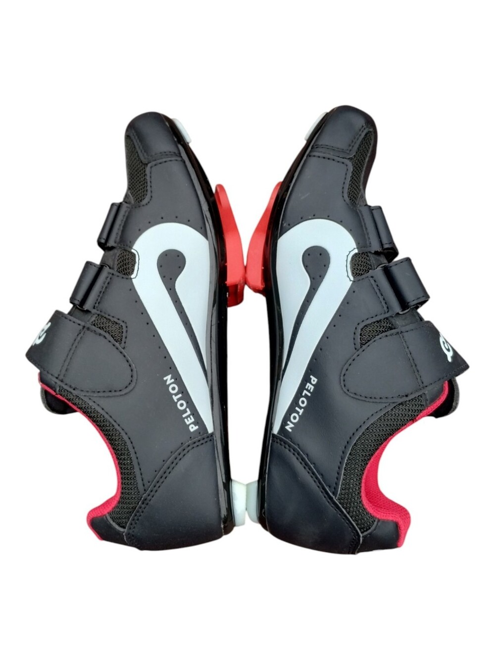 Peloton Cycling Cleats Black Red White Women's Size 8 US/ 39 EU Delta 3 Bolt - Picture 7 of 8